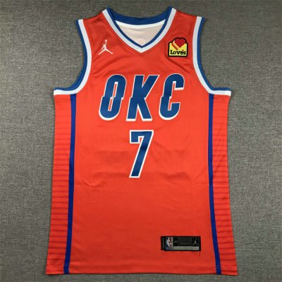 NBA 7 Holmgren OKC Thunder 2024-25 statement Maillot orange brodé